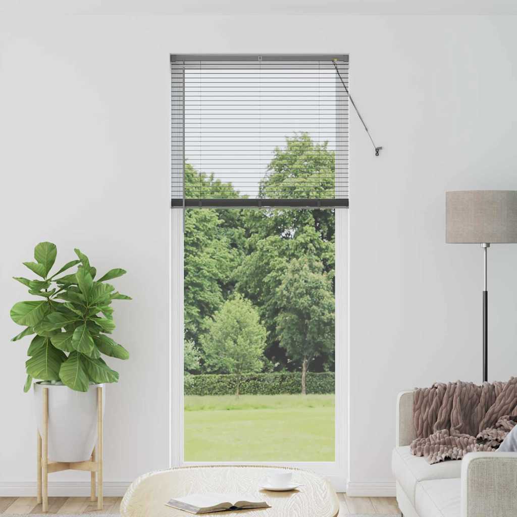 Window Blind with Curtains Manual Dark grey Aluminium